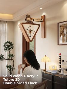 MEISD | Real Wood Corner Dual-Face Clock
