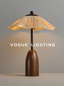 WOGU | Zen Style Wooden Weaved Bedside Table Lamp