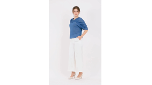 Badomoda  AQUA Shirred Cocoon Top