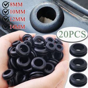 20PCS Black O-Shaped Rubber Sealing Gasket 8mm/10mm/12mm/14mm for Double-Sided Protection of Wire and Cable Hole Protection Ring Gasket Gasket Hardware