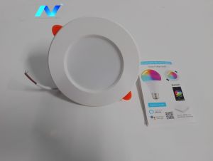 Đèn âm trần thông mình Bluetooth 10W ánh sáng 2700K-6500K RGB điều khiển bằng điện thoại bằng giọng nói tiếng việt qua loa thông minh
