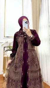 Aliyah Dress Ceruty Babydoll Swaroski Gamis Wanita Terbaru 2024 Viral Kekinian Gamis Kondangan Murah