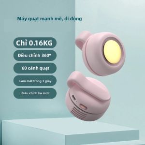 Quạt Không Cánh Di Động 3 Tốc Độ Thiết Kế Kẹp Cổ Rảnh Tay Dùng Cho Du Lịch Ngoài Trời Văn Phòng Cắm Trại Quạt Làm Mát Mùa Hè Êm Ái Có Thể Đeo Được