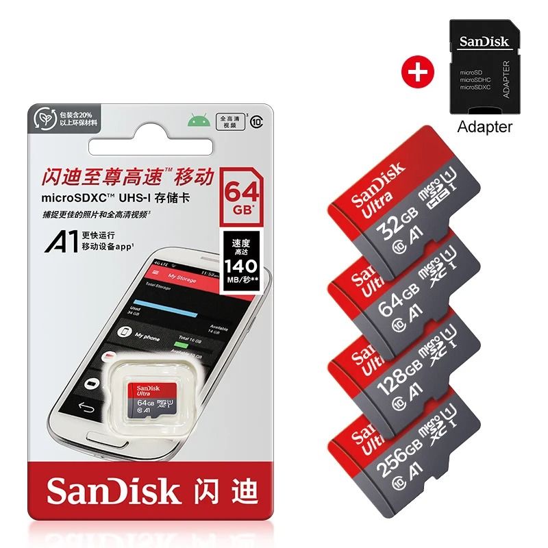 Sandisk Memory Card 128GB 32GB 64GB 256GB SD/TF Flash Card Mini SD 32 64 128GB TF CARD for Phone Speakers Robot
