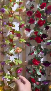 Artificial Silk Rose Flower Vine With Green Leaves Home Wedding Party Decor Fake Flower Fake Fose