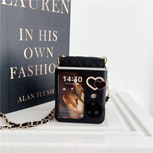 Classic Style Quilted Change Card Holder for Oppo Find N3flip Phone Case New Arrival Card Holder Find N2flip All-Inclusive Leather N3flip over-the-Shoulder Crossbody Protective Cover for Women