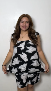 Challis Butterfly Sleeve Terno with 1 Pocket Challis Fabric Large to 2XL