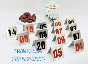 Thẻ số để bàn quán cafe trà chanh nhà hàng bằng inox 304