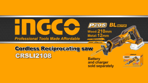 INGCO 20V LI-ION RECIPROCATING SAW | BRUSHLESS MOTOR | CRSLI2108