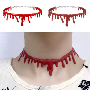 Halloween Decoration Horror Blooddrop Necklace Fake Blood Vampire Fancy Bloody Necklace Female Necklace Fear Blooddrop Necklace