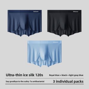 MiiOW | Mens Ice Silk Briefs Breathable Sports Underwear Thin Four Corner Shorts Youth Antibacterial Quick Dry Comfortable Boxer Briefs