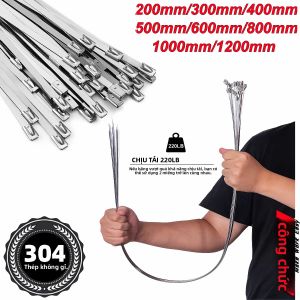 50 Chiếc Dây Buộc Kim Loại Bằng Thép Không Gỉ 304 Loại Chắc Chắn Tự Khóa Dùng Cho Dây Xả Dây Điện Hàng Rào Cuộn Dây Trang Trại Ống Dẫn