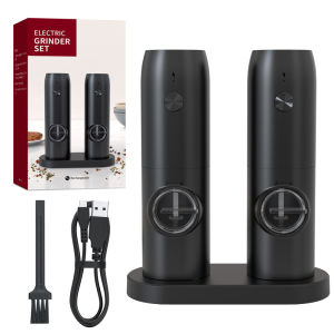 1PC/2PCS Electric Automatic Pepper Grinder Set Salt And Pepper Mill Adjustable Coarseness Spice Grinder for Kitchen