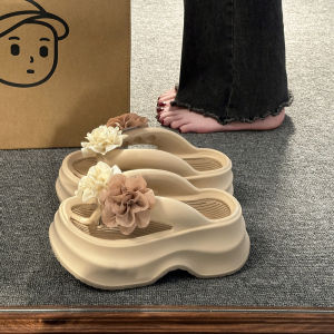 Thick Bottom Sandals Womens Summer New Flower Beach Shoes Buckle Foot Slippers Outdoor Wear Comfortable Slip-On Casual Flats