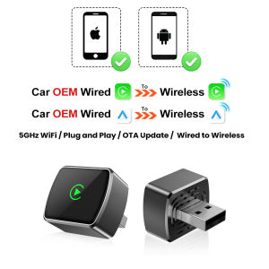 2 in 1 Wireless CarPlay Android Auto 2025 New Smart  Adapter Plug&Play Stable BT WiFi Connect OTA Upgradable Fit 98% Vehicle