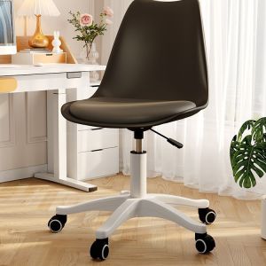 LIWAN | Simple Transparent Home Office Chair Adjustable Height Rotatable Wheels No Armrest