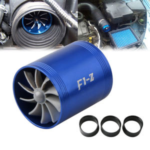 Double Turbine Turbo Charger Air Intake Gas Fuel Saver Fan Car Supercharger