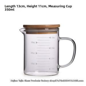 Heat Resistant Borosilicate Glass Measuring Cup With Lid and Handle