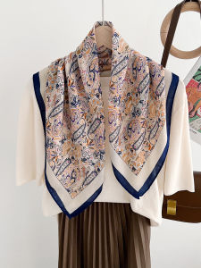 Early Autumn New Style Silk Cotton Scarf Womens Professional Decoration Small Neck Warmer Korean Style Shoulder Shawl