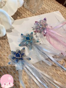 Original Elsa Princess Fairy Wand Snowflake Magic Wand Children's Birthday Crown Hair Accessories Princess Style Children's Fashion