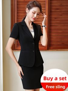 HANYINGMEI | Womens Professional Suit Set For Summer Interview Workwear
