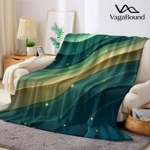 Chăn Flannel Màu Xanh Mòng Két Họa Tiết Sóng Mềm Mại Ấm Áp Phong Cách Hiện Đại Chất Liệu Polyester Dùng Trang Trí Ghế Sofa Quà Tặng Mọi Mùa Thích Hợp Cho Halloween Và Giáng Sinh