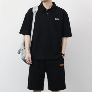 ROMON | Bộ đồ thể thao nam mùa hè Romon Áo thun polo tay ngắn thường ngày Quần short hai mảnh thời trang hợp thời trang