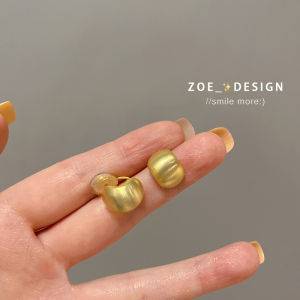 925 Silver Needle Metal Matte Finish Trendy C-Shaped Earrings Elegant Fashionable Womens Jewelry Ear Cuffs Non-Pierced