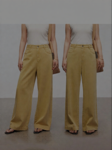 Lemon Color Retro Washed Straight Leg Denim