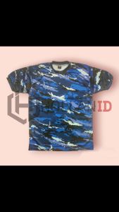 BAJU KAOS DRYFIT TNI ANGKATAN UDARA BIRU LORENG TANGAN PENDEK (TENTARA AU)