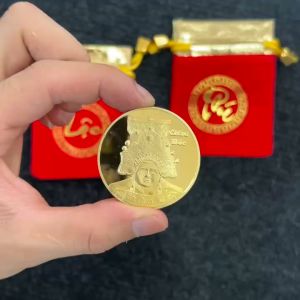 Đồng Xu Bà Chúa Xứ Châu Đốc Mạ Vàng Phong Thuỷ May Mắn - Chất Liệu Niken Mạ Vàng Không Rỉ