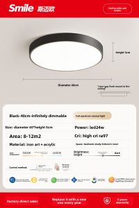 Smile | Nordic Round Iron Black and White Ceiling Light