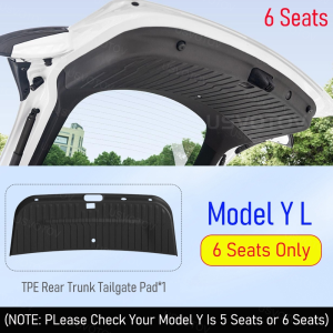 Trunk Mats for Tesla Model YL (6 Seats) Trunk Tailgate Mat Pad All Weather Door Liners Protective Mat Model Y L 2026 Accessories