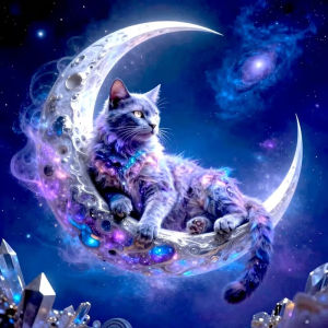 HUACAN Diamond Mosaic 5d Cat Animal Full Kits Full Kits Diamond Painting Novelties 2027 Moon Home Wall Artwork Handmade