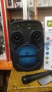 Speaker Aktif Super Bass Bluetooth Karaoke FLECO F-6603 LED AB GRATIS Mic