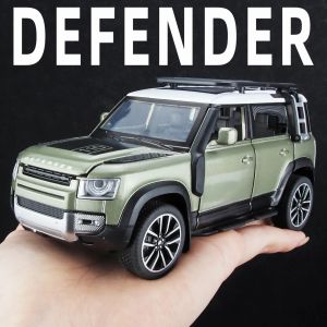 1/32 Diecast Model Car Pullback Vehicle Toy Collection for Land Rover New Defender 110 Gift with Sound and Light