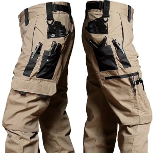 2024 Mens Tactical Pants Outdoor Work Casual Cargo Trousers Waterproof Multi-pocket Wear-Resistant Outdoor Training Trousers