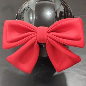 25cm Raimu Kawasaki Helmet Bow Decoration Double-Layer Bows Electric Motorcycle Cat Ear Helmet Ornament Bow Red Rose Black Color
