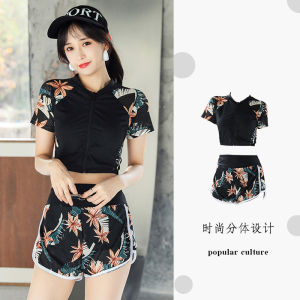 LUOKE Split Swimsuit Womens Two piece Swimsuit Conservative Slim Holiday Hot Spring Swimming