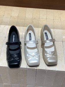 Height Increasing White Bow Mary Jane Shoes