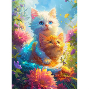 KAYOU | DIY Digital Painting Paint By Numbers Two Little Cats Handpainted Painting Art Picture Artcraft on Canvas Unique Gift Home Decor