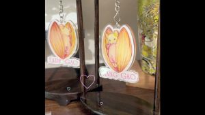 Móc treo ba lô túi xách siêu cute - Kawaii "NÀNG GẠO - LADY GẠO" in hai mặt - Móc Khóa treo ô tô xe máy siêu dễ thương - Pig Moon Bookstore