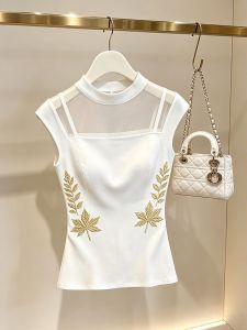 Unique Elegant Lace Trimmed Blouse Female