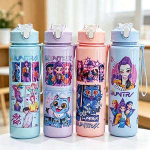 Hasbro | Cute Water Bottle with Carry Strap New Outdoor High-Appearance Portable Plastic Cup Cartoon Space Cup Direct Drinking Cup