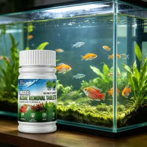 150 Tablets Fish Tank Algae Remover Aquarium Cleaner Rapid Green Water Treatment Algae Control Chips for Pond & Tank