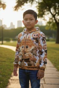 เสื้อฮู้ดผ้าพิมพ์ลาย LABUBU สุดฮิต ใส่แล้วดูสดใสทันสมัย 🧸 มีหูบนหมวก เพิ่มความน่ารักให้เด็ก ๆ ใส่แล้วโดดเด่นไม่ซ้ำใคร 🌤 เนื้อผ้านุ่ม ใส่สบาย ไม่ระคายผิว เหมาะสำหรับใส่เที่ยว ใส่เล่น หรือไปโรงเรียน