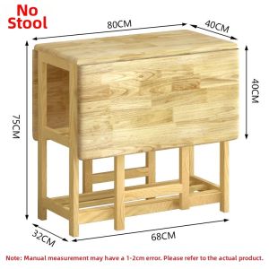 DANBIYIN | Home Use Foldable Solid Wood Dining Table Set