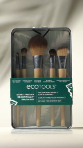 EcoTools Start the Day Beautifully Makeup Brush Set (Foundation Concealer Blush Eyeshadow) Travel Friendly