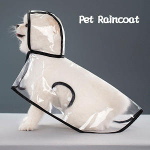 Pet Raincoat Waterproof Hooded Rainny Jacket Dog Transparent Raincoat Adjuastable Windproof Design