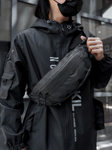 MOYYI ผู้ชายวินเทจพีวีซีซิปสี กระเป๋าสะพายน้ำ แพ็คไหล่ สายหูฟัง ลูม่า 1 2 3 4 5 6 ปริมาณ